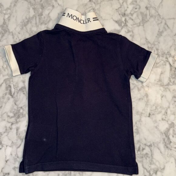 Moncler Logo Navy Blue Kids Polo Shirt 4Y - Picture 5 of 6
